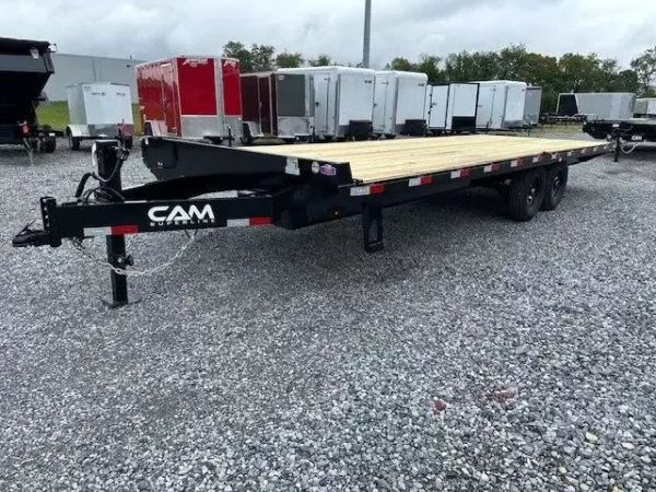 cam superline 8.5 x 24 deckover equipment trailer slide out ramps