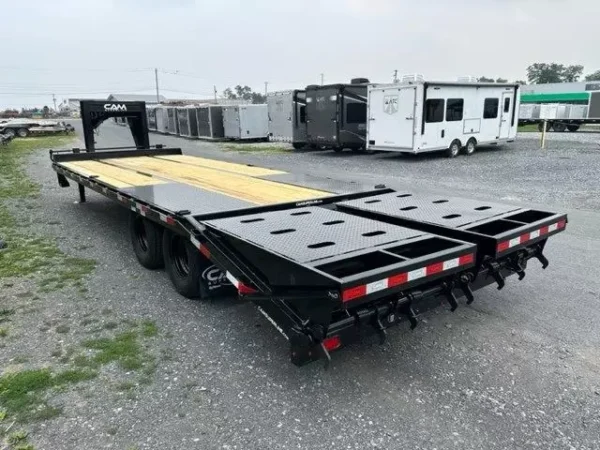 cam superline 8 x 25 deckover gooseneck equipment trailer