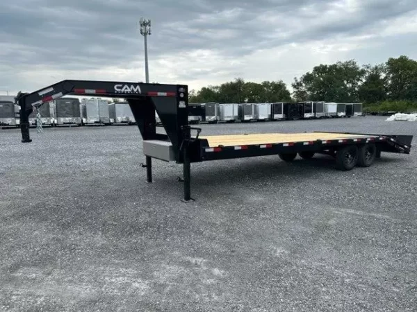 cam superline 8 x 25 gooseneck deckover equipment trailer