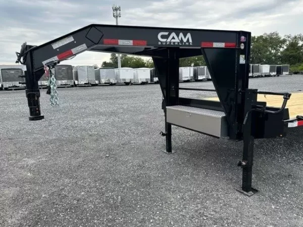 cam superline 8 x 25 gooseneck deckover equipment trailer