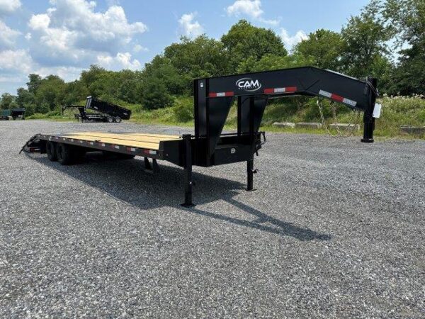 cam superline 8 x 30 deckover gooseneck equipment trailer