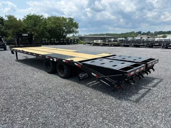 cam superline 8 x 30 deckover gooseneck equipment trailer