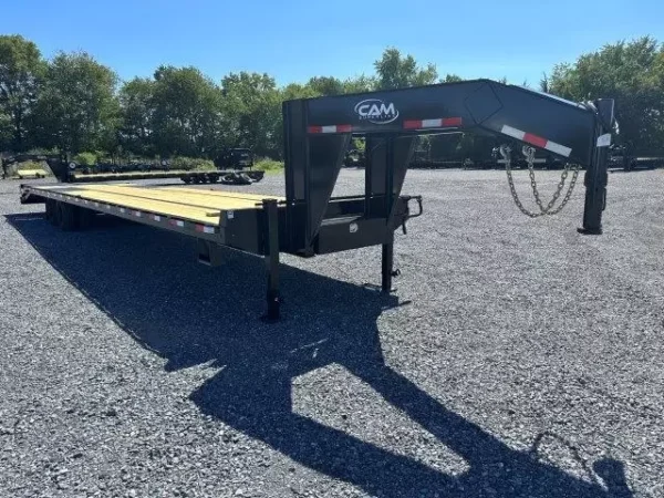 cam superline 8 x 35 deckover gooseneck equipment trailer