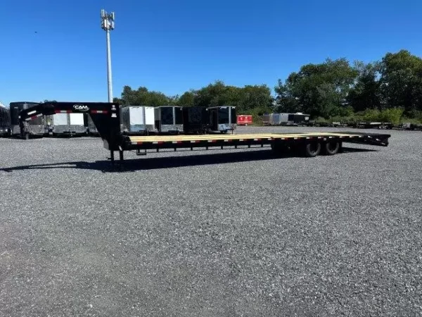 cam superline 8 x 35 deckover gooseneck equipment trailer