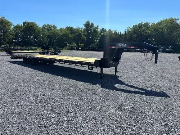 cam superline 8 x 35 deckover gooseneck equipment trailer