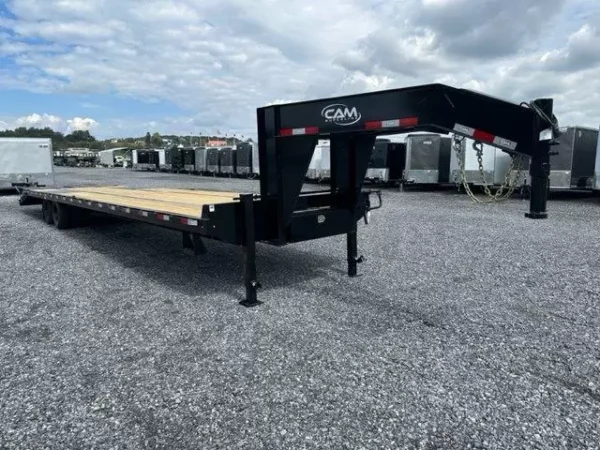 cam superline 8 x 40 deckover gooseneck equipment trailer