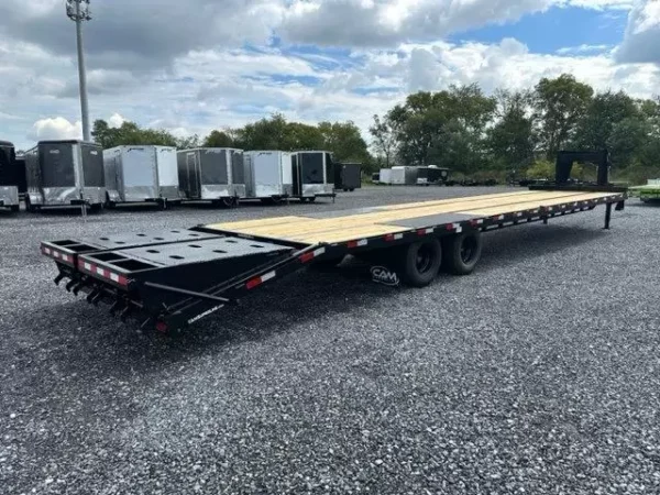 cam superline 8 x 40 deckover gooseneck equipment trailer