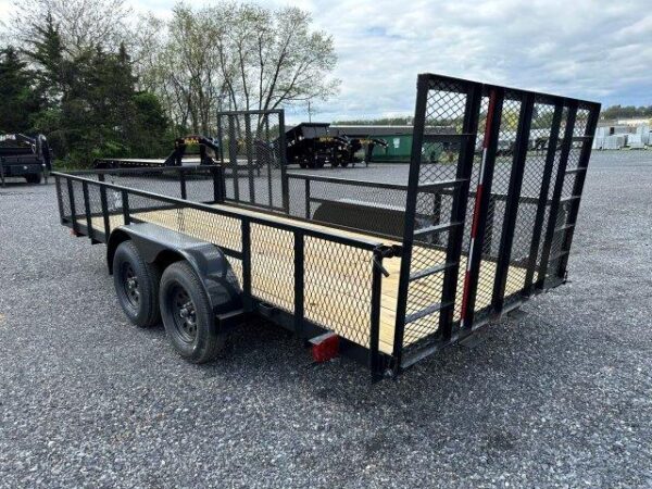 carry on 7 x 16 landscape utility trailer – mesh sides & atv gate
