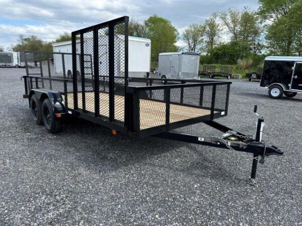 carry on 7 x 16 landscape utility trailer – mesh sides & atv gate
