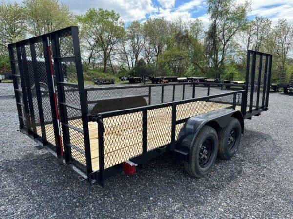 carry on 7 x 16 landscape utility trailer – mesh sides & atv gate