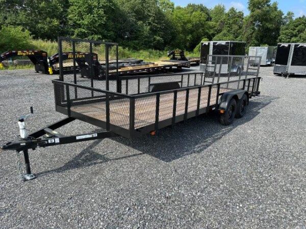 carry on 7 x 20 landscape utility trailer – mesh sides & atv gate