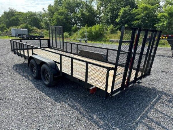 carry on 7 x 20 landscape utility trailer – mesh sides & atv gate