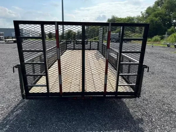 carry on 7 x 20 landscape utility trailer – mesh sides & atv gate