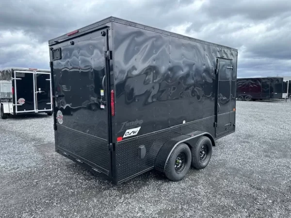 homesteader 7 x 14 enclosed cargo trailer – black trim ohv