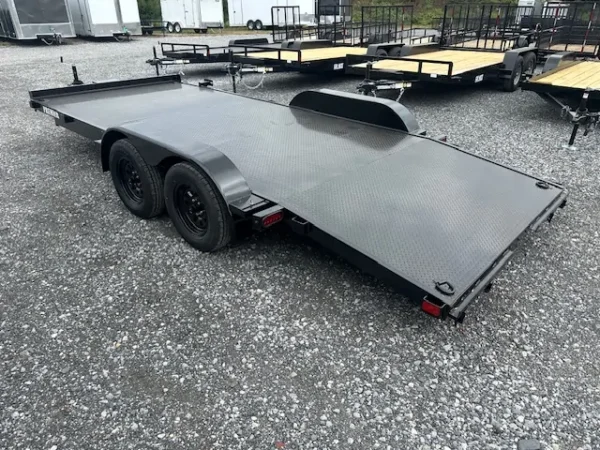 premier 7 x 18 open car trailer steel deck