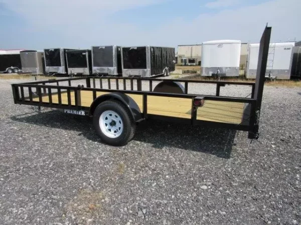 premier 7 x 14 landscape utility trailer – removable side atv ramps