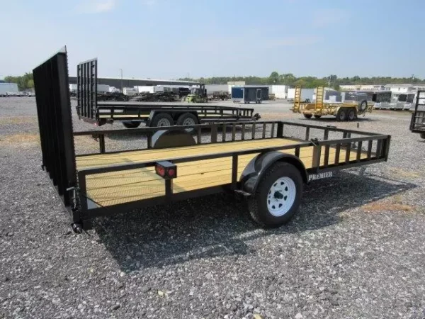 premier 7 x 14 landscape utility trailer – removable side atv ramps