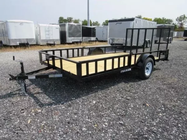 premier 7 x 14 landscape utility trailer – removable side atv ramps