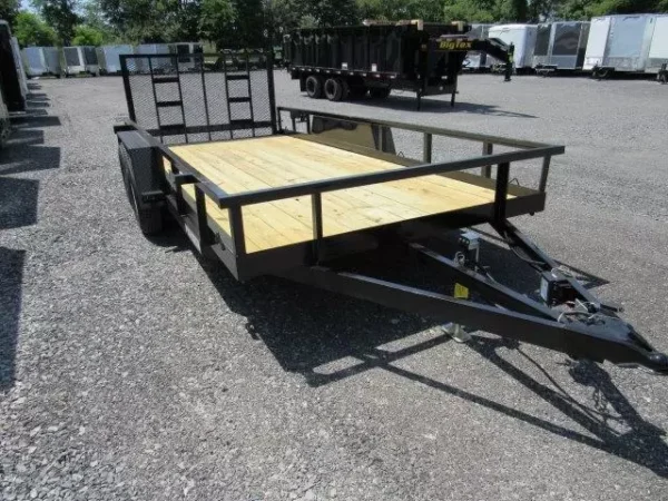 premier 7 x 16 landscape utility trailer – rear ramp gate