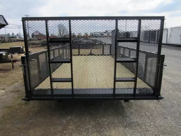 premier 7 x 16 landscape utility trailer – mesh sides & atv ramp