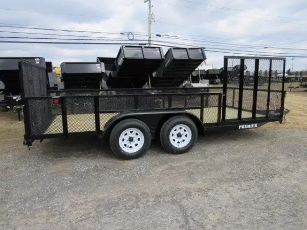 premier 7 x 16 landscape utility trailer – mesh sides & atv ramp
