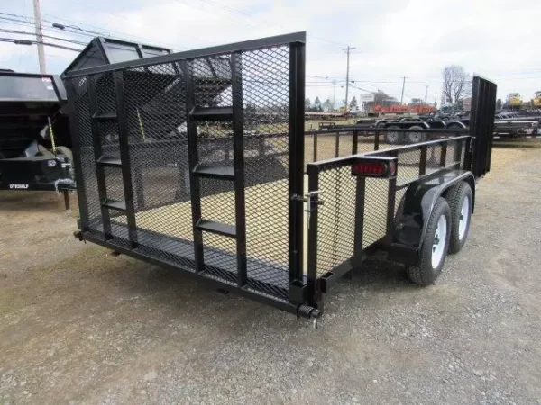 premier 7 x 16 landscape utility trailer – mesh sides & atv ramp