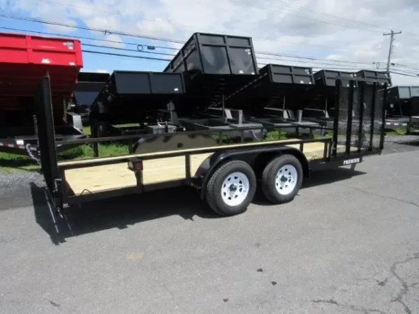 premier 7 x 18 landscape utility trailer – side atv gate