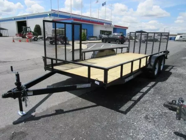 premier 7 x 18 landscape utility trailer – side atv gate