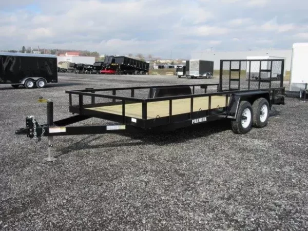 premier 7 x 24 landscape utility trailer – rear ramp gate