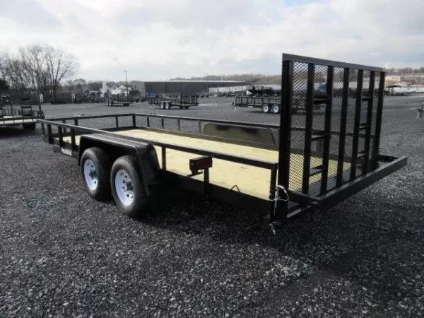 premier 7 x 24 landscape utility trailer – rear ramp gate