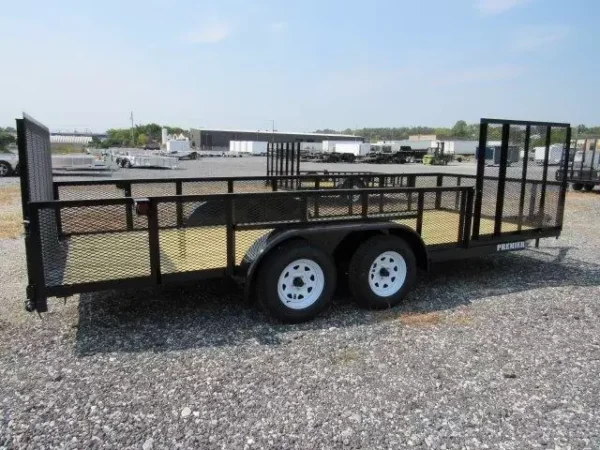 premier 7 x 18 landscape utility trailer – mesh sides & atv gate