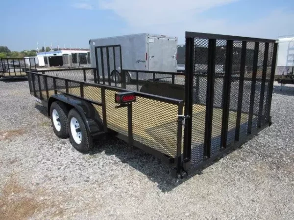 premier 7 x 18 landscape utility trailer – mesh sides & atv gate