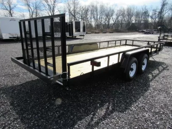 premier 7 x 20 landscape utility trailer – rear ramp gate