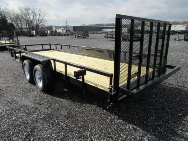 premier 7 x 20 landscape utility trailer – rear ramp gate