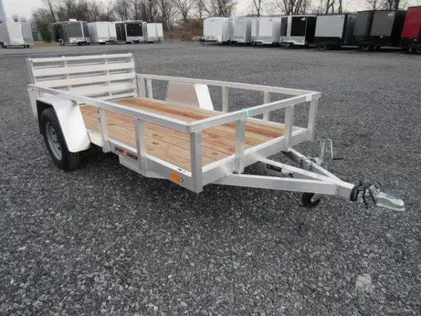 sport haven 5×10 aluminum utility trailer – bi fold gate