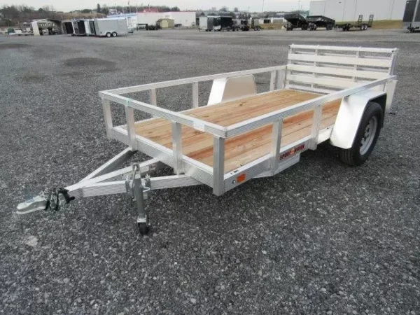 sport haven 5×10 aluminum utility trailer – bi fold gate