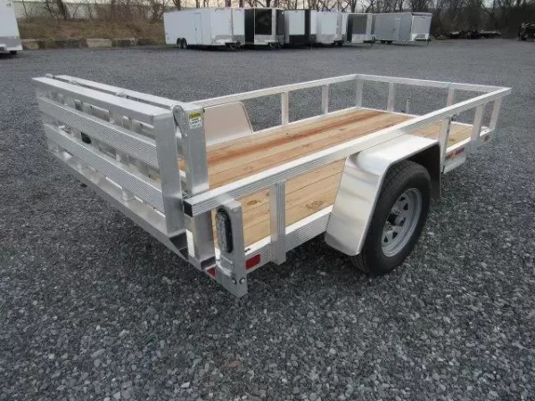 sport haven 5×10 aluminum utility trailer – bi fold gate