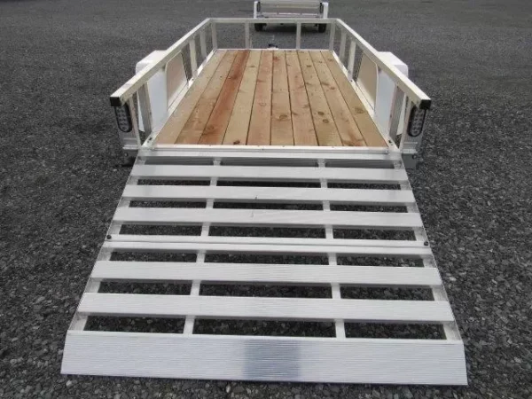 sport haven 5×10 aluminum utility trailer – bi fold gate