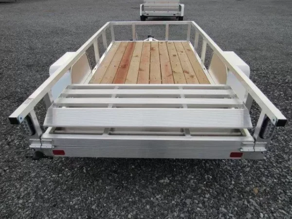 sport haven 5×10 aluminum utility trailer – bi fold gate