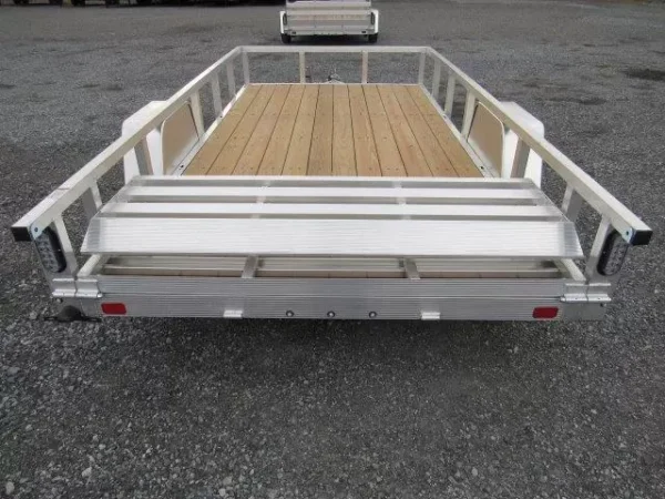 sport haven 6×12 aluminum utility trailer – bi fold ramp gate