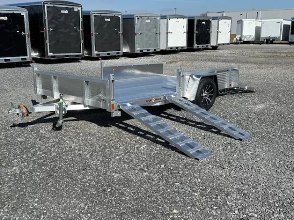 sport haven 7×12 aluminum utility trailer – atv ramps