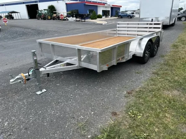 sport haven 7×14 aluminum utility trailer – aluminum wheels
