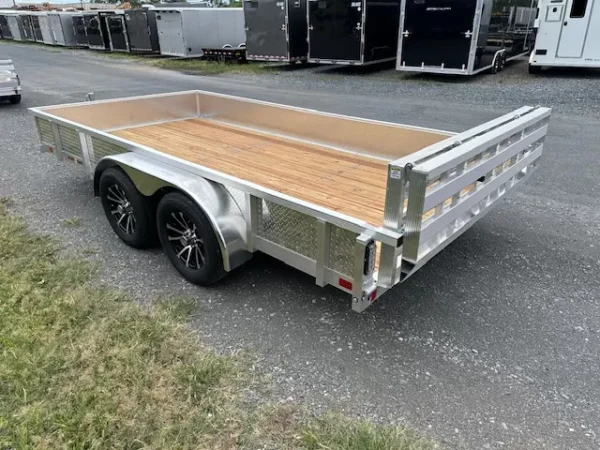sport haven 7×14 aluminum utility trailer – aluminum wheels