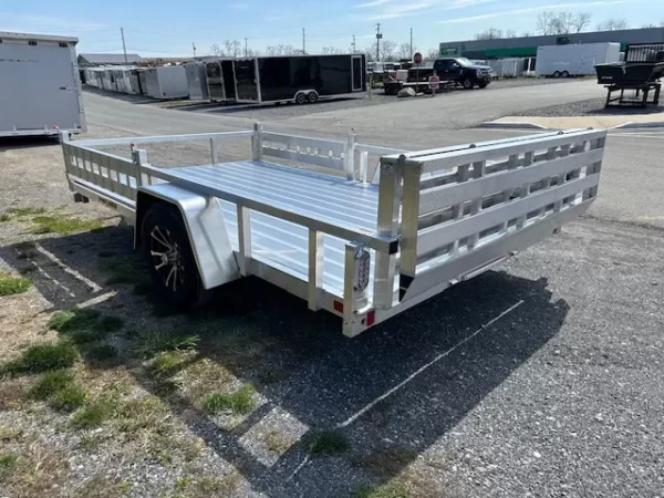 sport haven 7×12 aluminum utility trailer – side atv ramps