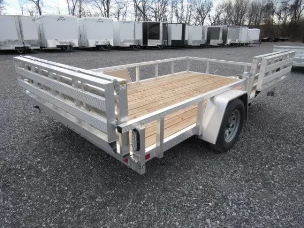 sport haven 7×12 aluminum utility trailer – side atv gate