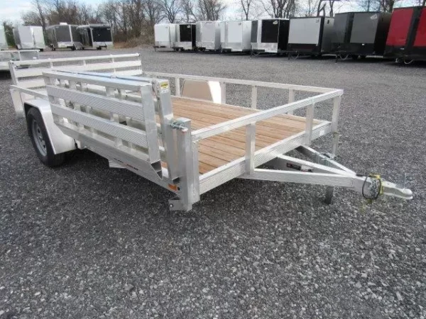 sport haven 7×12 aluminum utility trailer – side atv gate