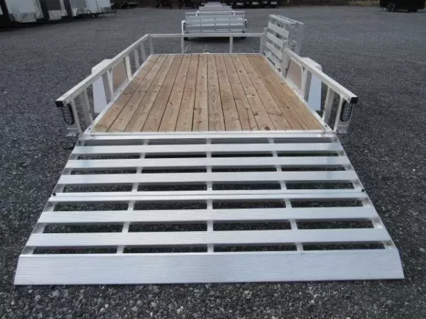 sport haven 7×12 aluminum utility trailer – side atv gate