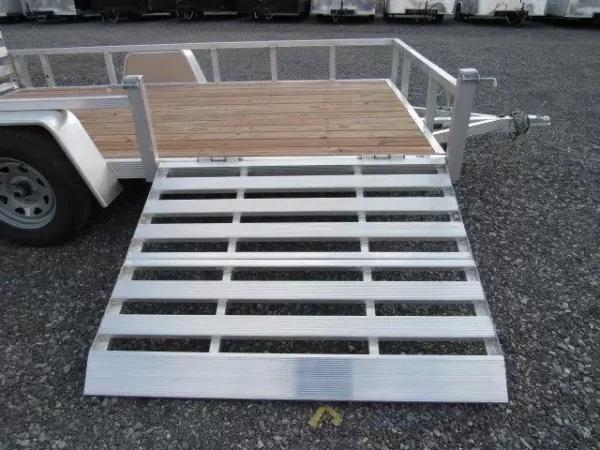 sport haven 7×12 aluminum utility trailer – side atv gate