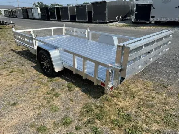 sport haven 7×14 aluminum utility trailer – side atv ramps