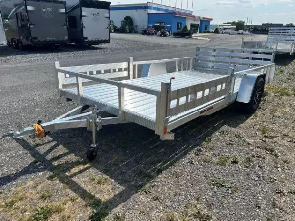 sport haven 7×14 aluminum utility trailer – side atv ramps